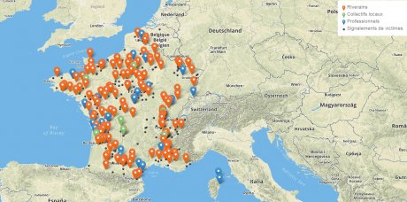 carte des victimes de pesticides